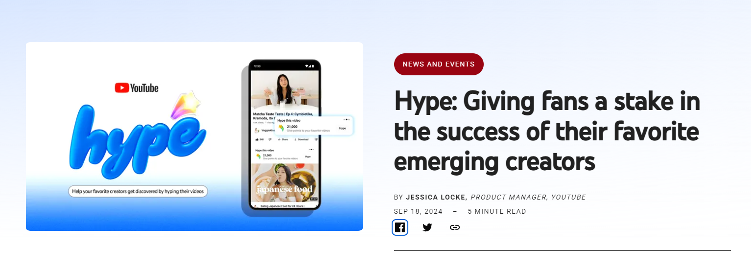 YouTube Launches 'Hype' Feature in India to Boost Small Creators' Visibility - July 2025
